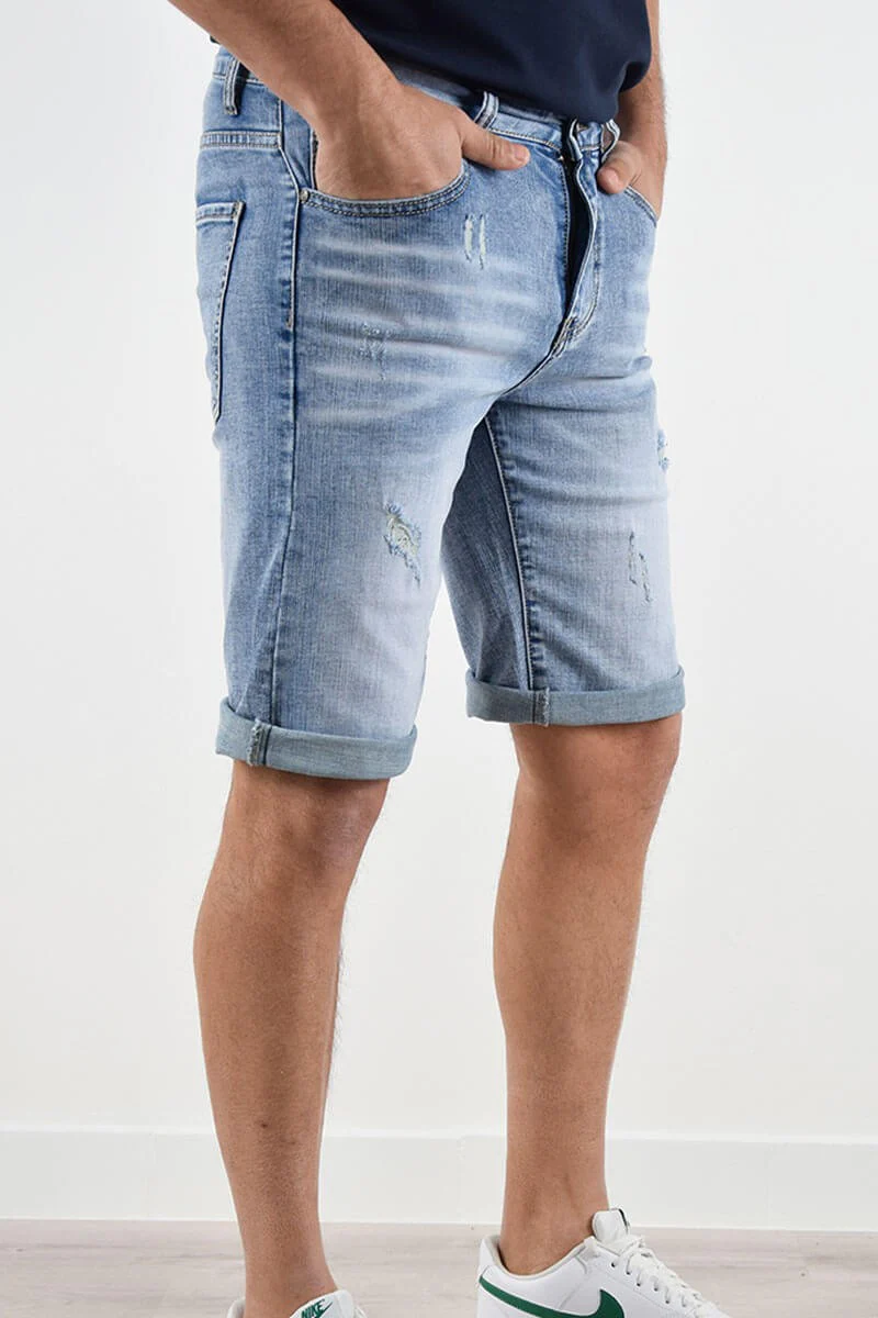 BERMUDA IN JEANS CON STRAPPI - immagine 5