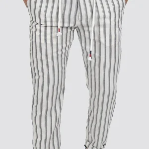 PANTALONI A RIGHE CON LACCIO IN VITA