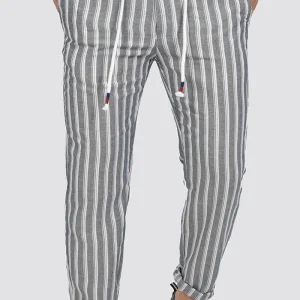 PANTALONI A RIGHE CON LACCIO IN VITA