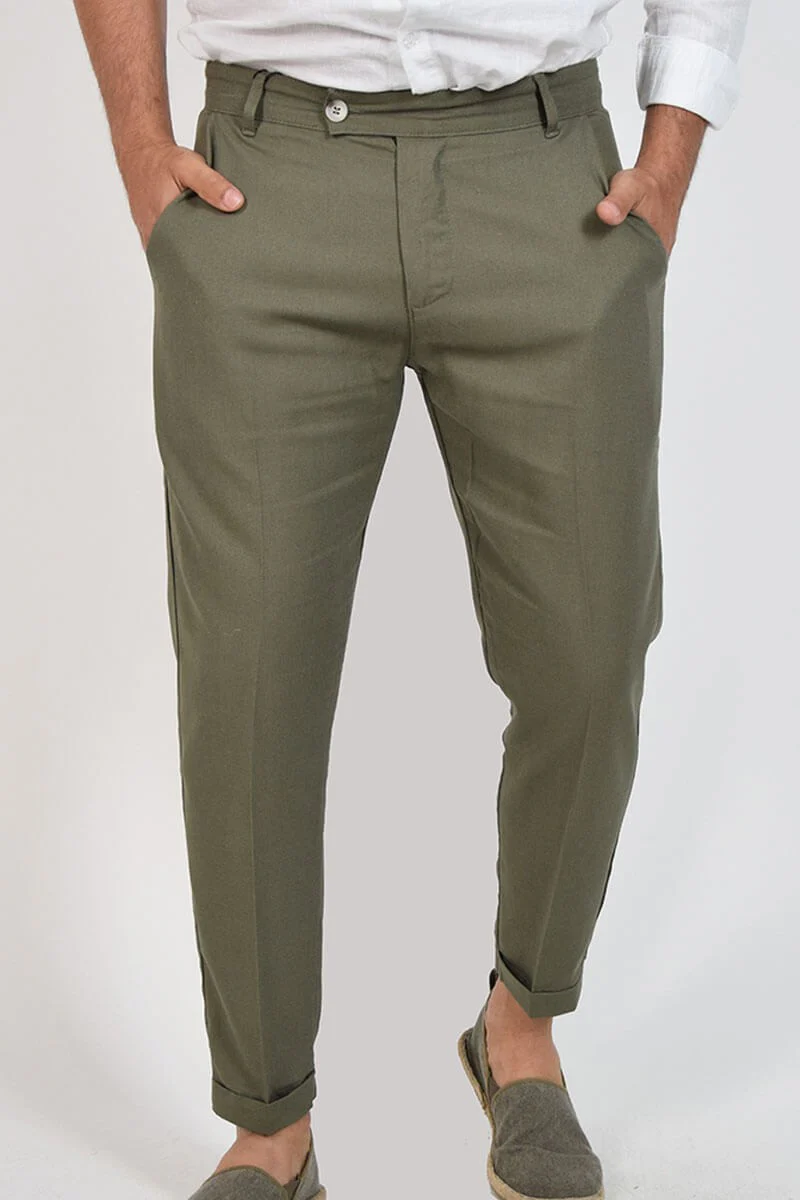 PANTALONI CAPRI IN LINO