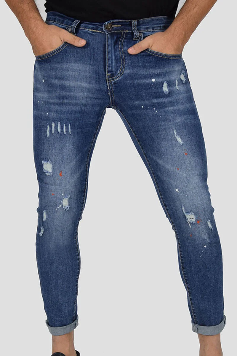JEANS SKINNY CAPRI CON STRAPPI E PITTURA - immagine 3