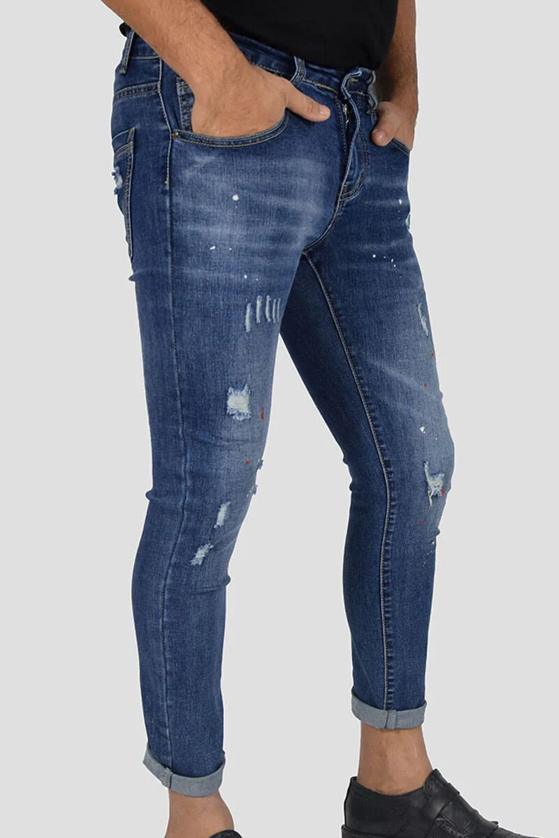 JEANS SKINNY CAPRI CON STRAPPI E PITTURA - immagine 4
