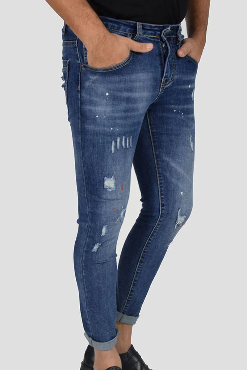 JEANS SKINNY CAPRI CON STRAPPI E PITTURA - immagine 7