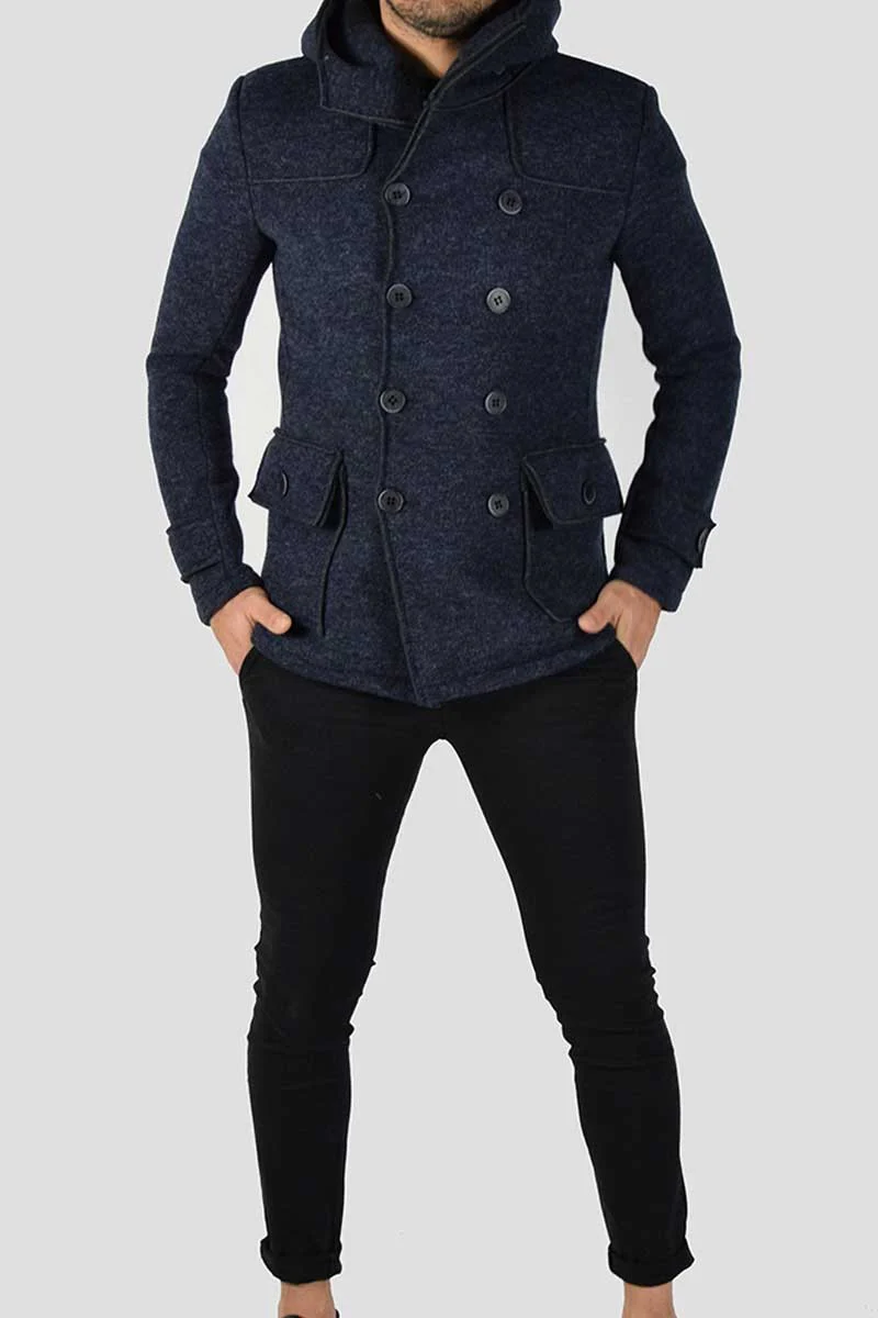 CAPPOTTO DOPPIOPETTO CON CAPPUCCIO - immagine 3