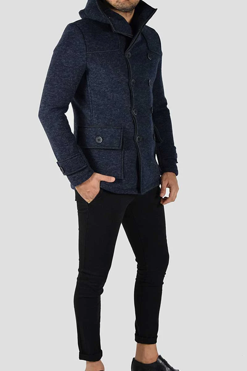 CAPPOTTO DOPPIOPETTO CON CAPPUCCIO - immagine 5