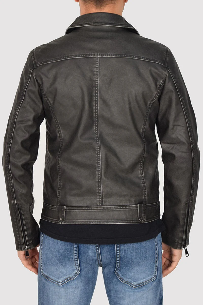 GIUBBOTTO CHIODO IN ECOPELLE - immagine 3