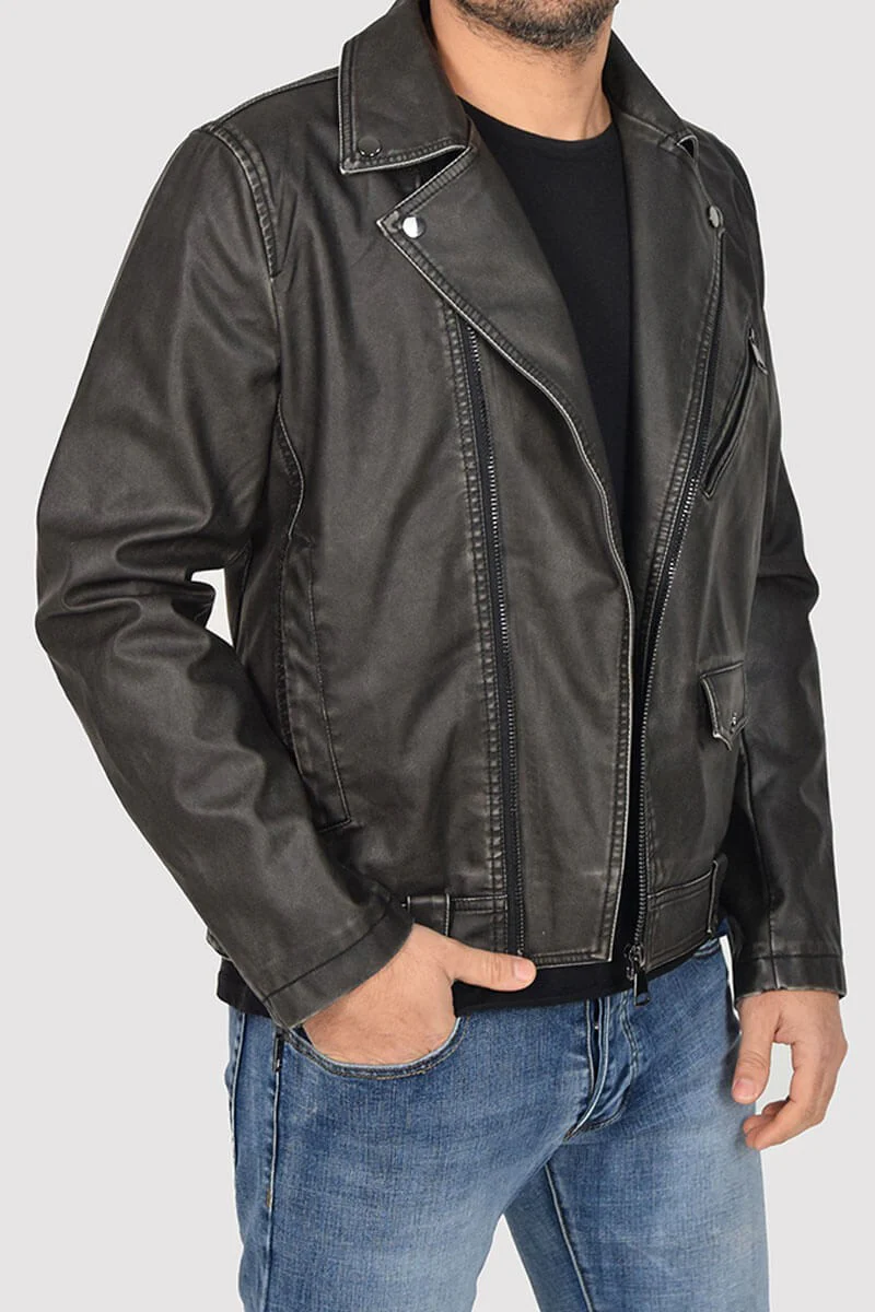 GIUBBOTTO CHIODO IN ECOPELLE - immagine 5