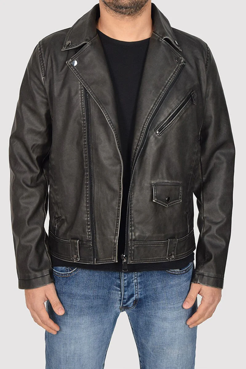 GIUBBOTTO CHIODO IN ECOPELLE - immagine 7