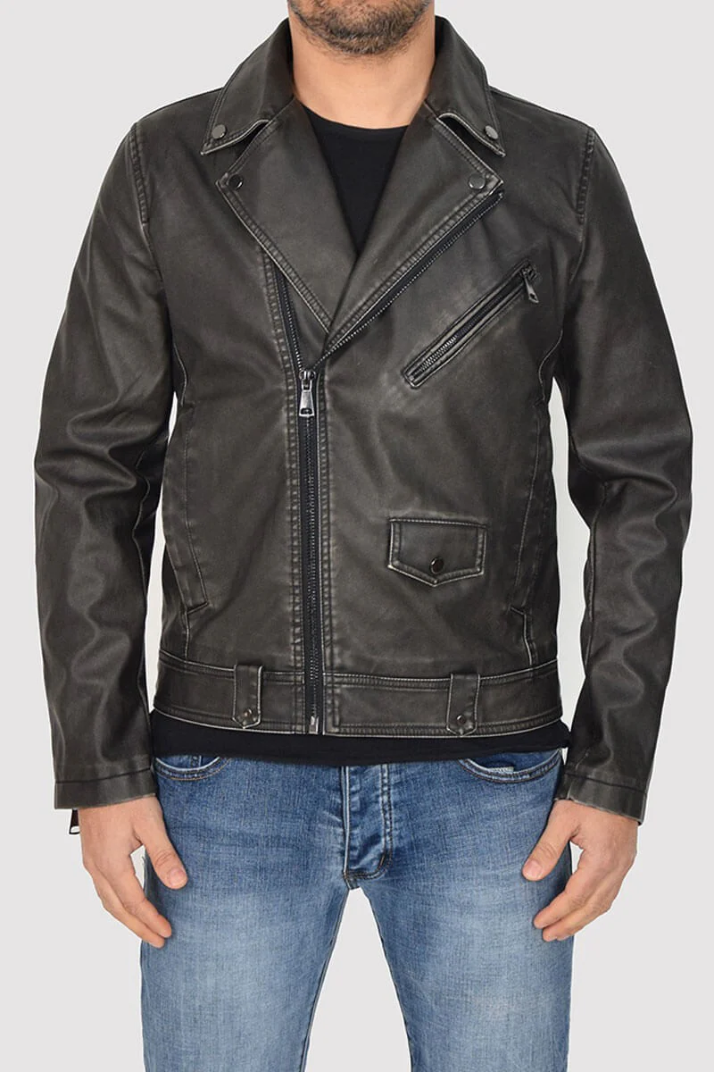 GIUBBOTTO CHIODO IN ECOPELLE - immagine 8