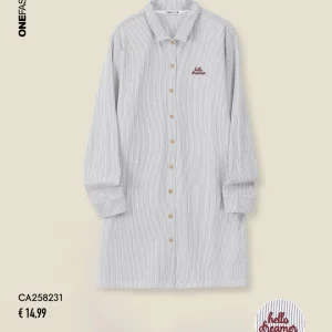 CAMICIA DA NOTTE FELPATA RIGHE