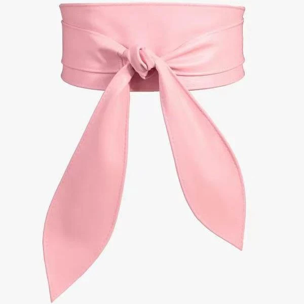 Ladies Soft Fashion Wide PU Faux Leather Bow Knot Corset Waist Belts - immagine 3