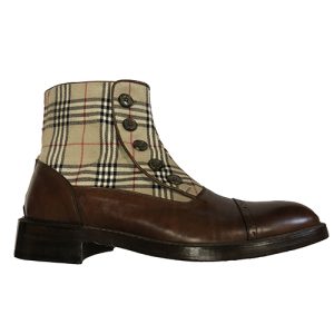 Stivaletti vintage uomo in pelle e tessuto