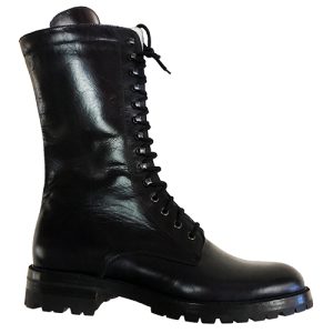 Stivali alti stringati in pelle