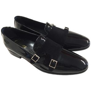 Mocassino con doppia fibbia in vernice