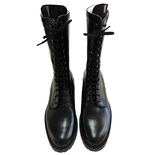 Stivali alti stringati in pelle - immagine 5