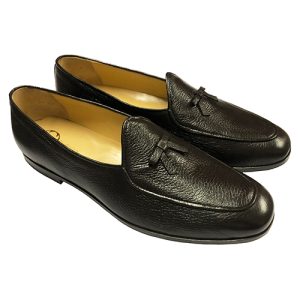 Mocassini in pelle di cervo con fiocco