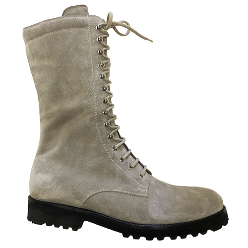 Stivali alti stringati in camoscio - immagine 2