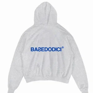 Hoodie "COMFY" Back Logo AshGrey/Blue