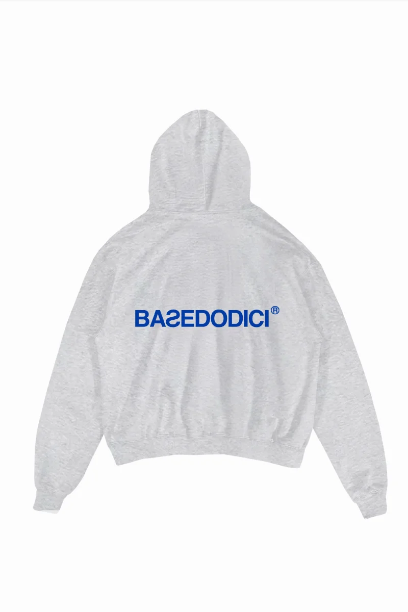 Hoodie "COMFY" Back Logo AshGrey/Blue