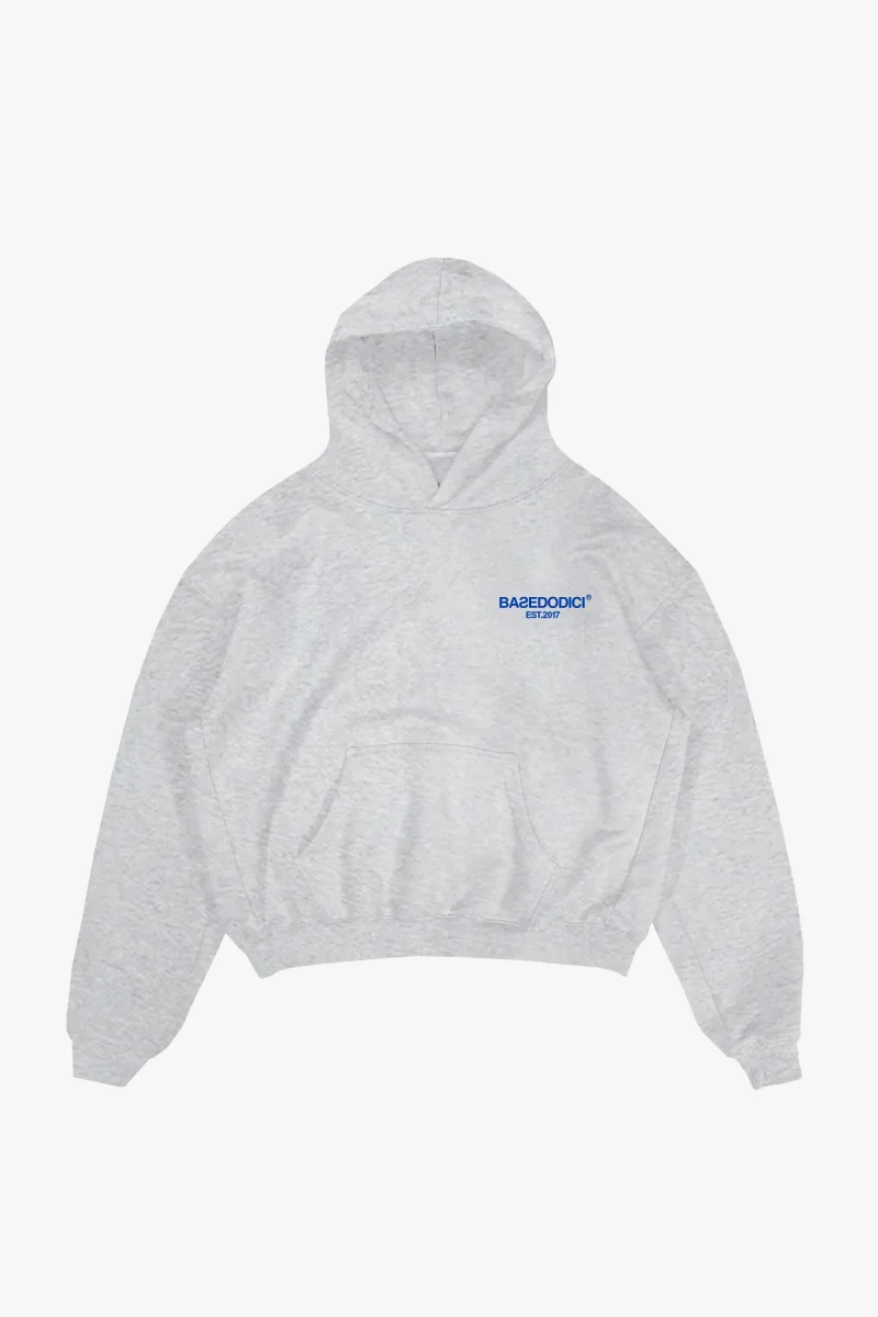 Hoodie "COMFY" Back Logo AshGrey/Blue - immagine 6