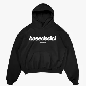 Hoodie "COMFY" Front Logo Black/White