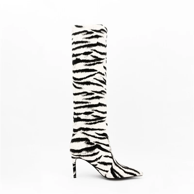 Tiger Print Boots 9cm High Heels - immagine 5