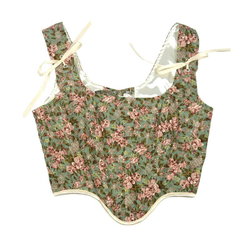 Corduroy European and American outerwear fishbone corset women corset court French style - immagine 2