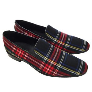Mocassino slippers in tessuto scozzese tartan