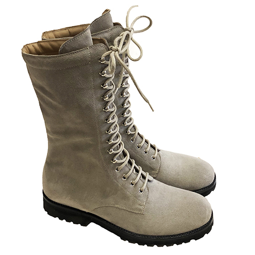 Stivali alti stringati in camoscio - immagine 4