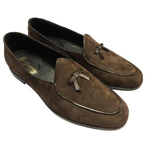 Mocassini in camoscio con fiocco - immagine 6