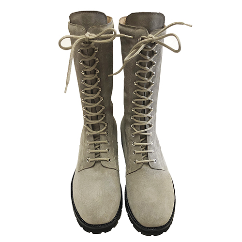 Stivali alti stringati in camoscio - immagine 3