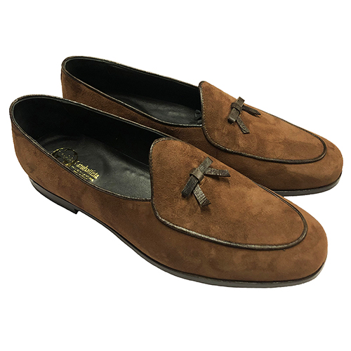 Mocassini in camoscio con fiocco - immagine 5