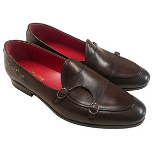 Mocassino con doppia fibbia in vitello