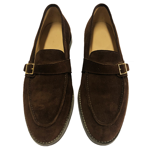 Mocassino con fibbia in pelle scamosciata - immagine 3