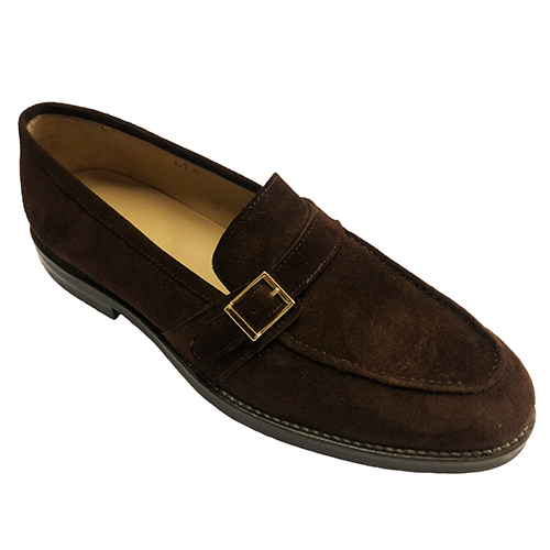 Mocassino con fibbia in pelle scamosciata - immagine 4