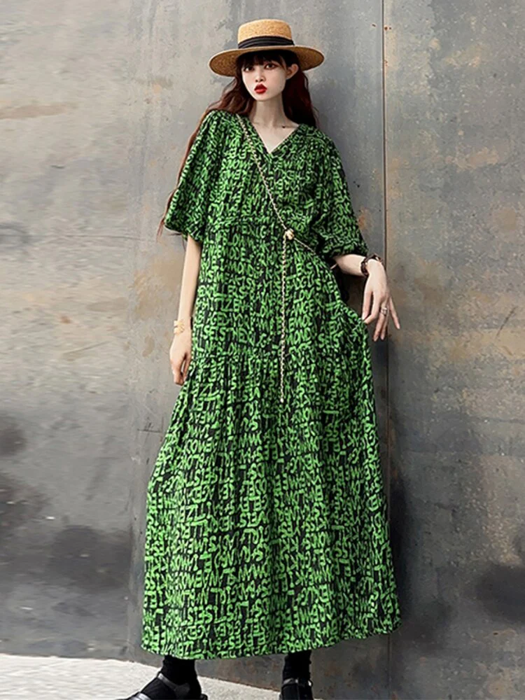 Abito lungo fantasia donna - immagine 4