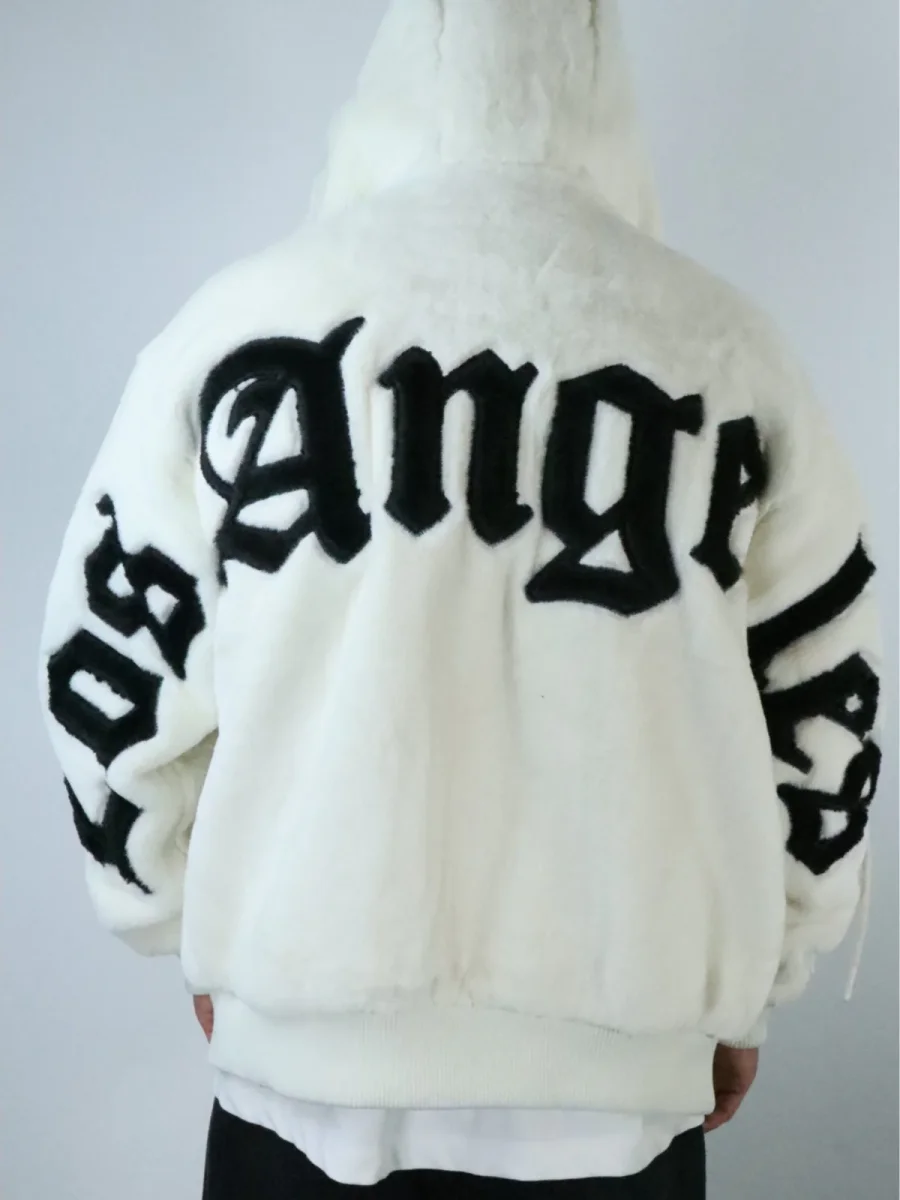 Pelliccia Angels cappuccio bianco uomo