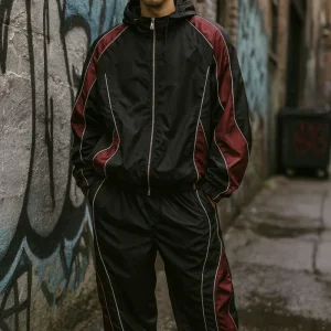 Completo tuta nylon 90s nero