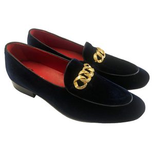 Mocassini in velluto con accessorio