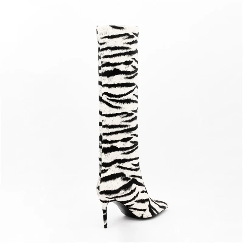 Tiger Print Boots 9cm High Heels - immagine 6