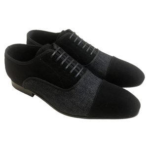 Scarpe Oxford in camoscio e tessuto