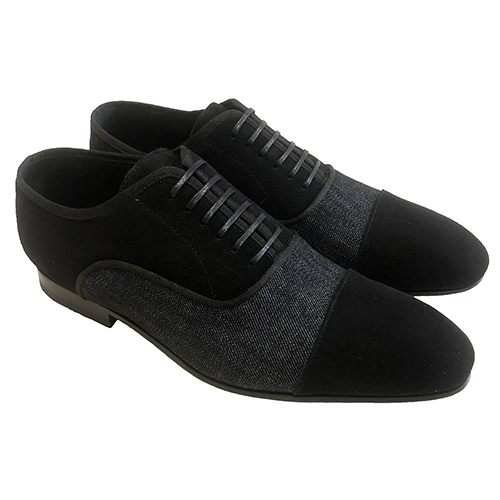 Scarpe Oxford in camoscio e tessuto