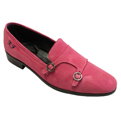 Mocassini con doppia fibbia in camoscio - immagine 3