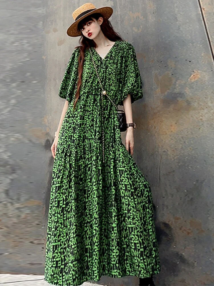 Abito lungo fantasia donna - immagine 3