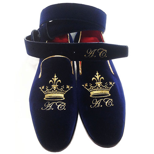 Pantofole in velluto con ricamo personalizzabile - immagine 4