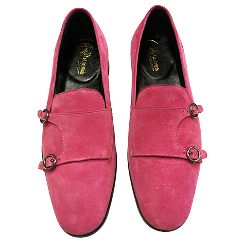 Mocassini con doppia fibbia in camoscio - immagine 4