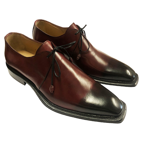 Scarpe stringate in pelle patinata - immagine 2