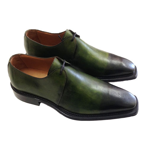 Scarpe stringate in pelle patinata - immagine 5