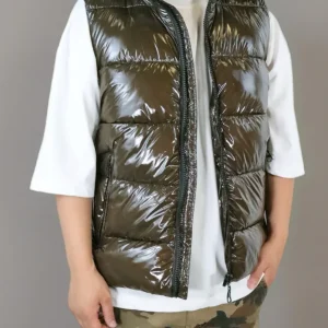 Smanicato lucido cappuccio marrone uomo