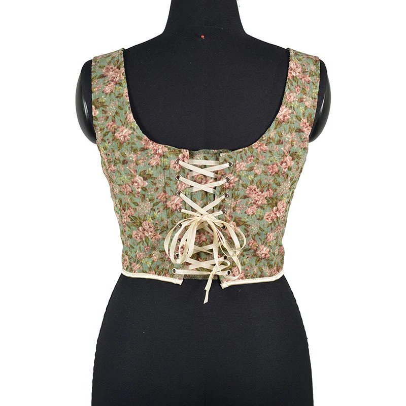 Corduroy European and American outerwear fishbone corset women corset court French style - immagine 7